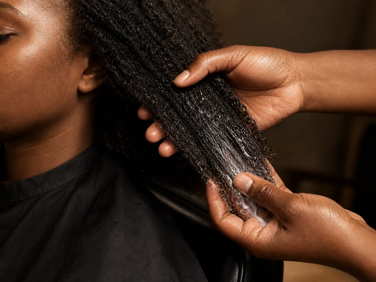 Conceptual illustration of a moisturizing hair treatment