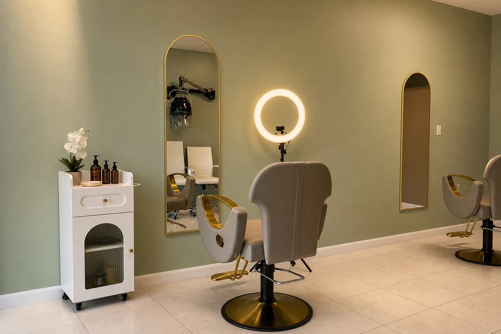 Unveiling Hair Care Studio’s private styling chair and illuminated workstation